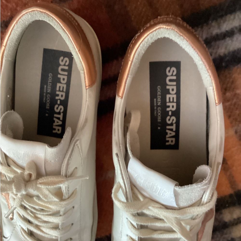 Golden Goose Superstar White Peach Pink Distressed 42 GGDB/Private Edt - Picture 8 of 16